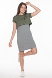 Платье для беременных и кормящих 09836 хаки