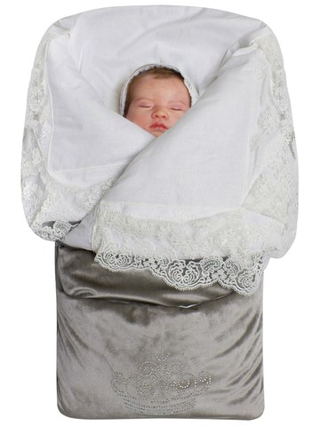 Зимний конверт-одеяло на выписку "Герцог" с меховым кононом