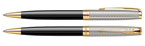 Ручка шариковая Parker Sonnet Royal Fougère SE19 Black & Chiselled Silver GT (2102302)