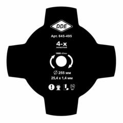 Нож для триммера DDE GRASS CUT 4-хлопастной, 255 х 25,4 мм  (толщина = 1,4 мм)