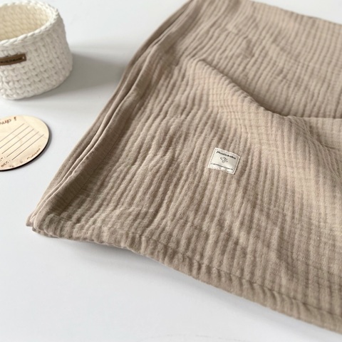 Плед муслин "Пыльный капучино"