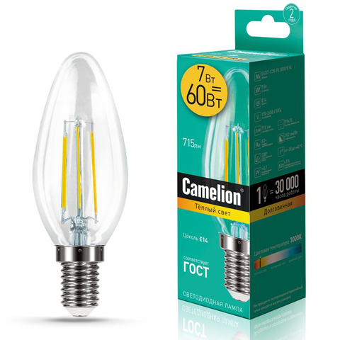 7W-FL-C35/830/E14-LED свеча