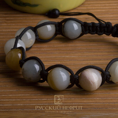 Браслет Шамбала Marsa. Нефрит. 12мм.