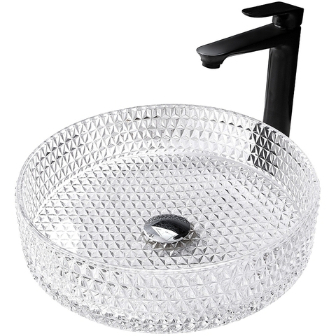 Раковина накладная стеклянная ABBER Glas AK2301 прозрачная