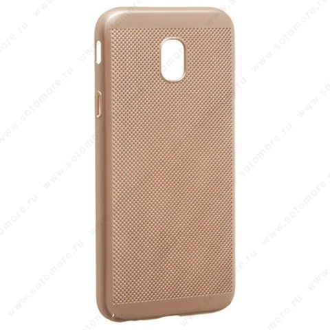 Накладка пластиковая перфорированная для Samsung Galaxy J3 J330 2017 золото