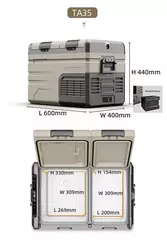 Компрессорный автохолодильник Alpicool TA35 (Двухкамерный, 12V/24V/220V, 35л)