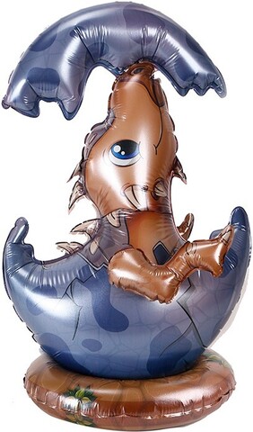 Шар 3D (22''/56 см) Фигура на подставке, Маленький дракон, Коричневый, 1 шт. в уп.