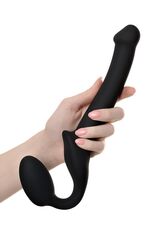 Черный безремневой страпон Silicone Bendable Strap-On S - 