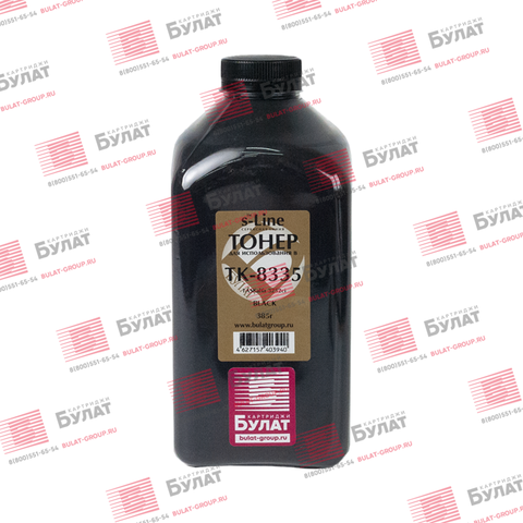 Тонер с девелопером БУЛАТ s-Line TK-8335 для Kyocera TASKalfa 3252ci (Чёрный, банка 385 г)