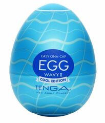 Мастурбатор-яйцо с охлаждающей смазкой EGG Wavy II Cool - 