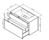 Am.Pm M50AFHX1003GM Inspire V2.0. База под раковину. подвесная. 100 см. 3 ящика. push-to-open. графит мато