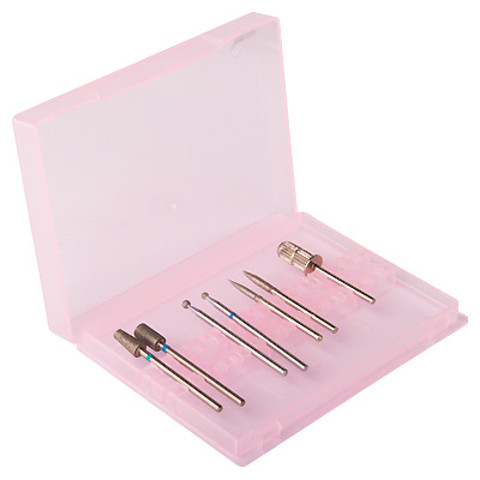 Soline Charms Бокс для фрез прозрачно-розовый/ прозрачно-бирюзовый