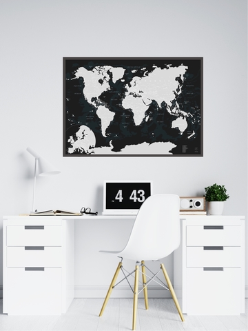 AFI DESIGN Скретч-карта мира Black A1, 60 × 84 см