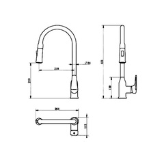 Смеситель для кухни с выдвижной лейкой HAIBA HB73816-7 черный