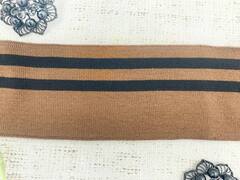 Подвязы трикотажные, ш. 7 см, L 124 см, коричневый с чёрным