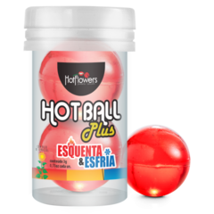 Лубрикант HOT BALL PLUS на масляной основе в виде двух шариков с охлаждающе-разогревающим эффектом
