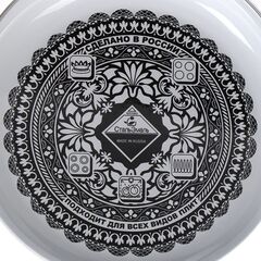 Кастрюля сталь, эмал, 4 л, с крыш, крышка сталь, СтальЭмаль, Монантес, 6RD201M, белоснежная, индукц