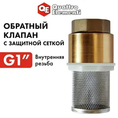 Обратный клапан QUATTRO ELEMENTI с несъемной сеткой, внутр. резьба 1