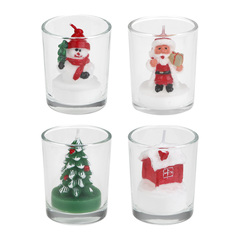 Свеча новогодняя в стеклянном стакане 5x6 см