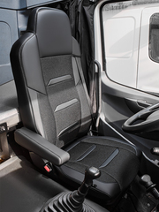 Чехлы Люкс КамАз 5490 K4 с 2014 года (экокожа+рогожка, черный, черная вставка)