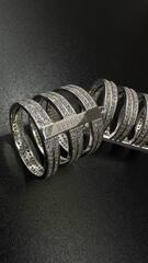 Кольцо из серебра 925 пробы на две фаланги REPOSSI