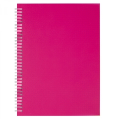 Тетрадь 96л., А4, клетка, Alingar, гребень, блок офсет, цветной пластик, "Розовый"