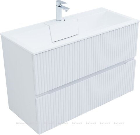 Aquanet 332527 Тумба с раковиной Джейн 100 цв.белый матовый (раковина Фортуна) (332527)