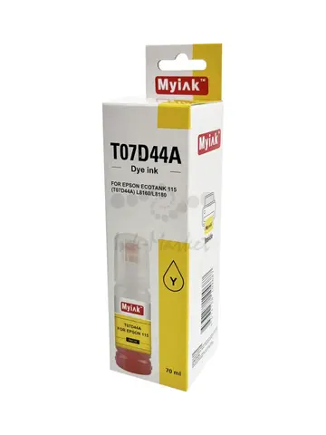 Чернила MyInk T07D44A для EPSON EcoTank 115, L8160/L8180 (70 мл, yellow)