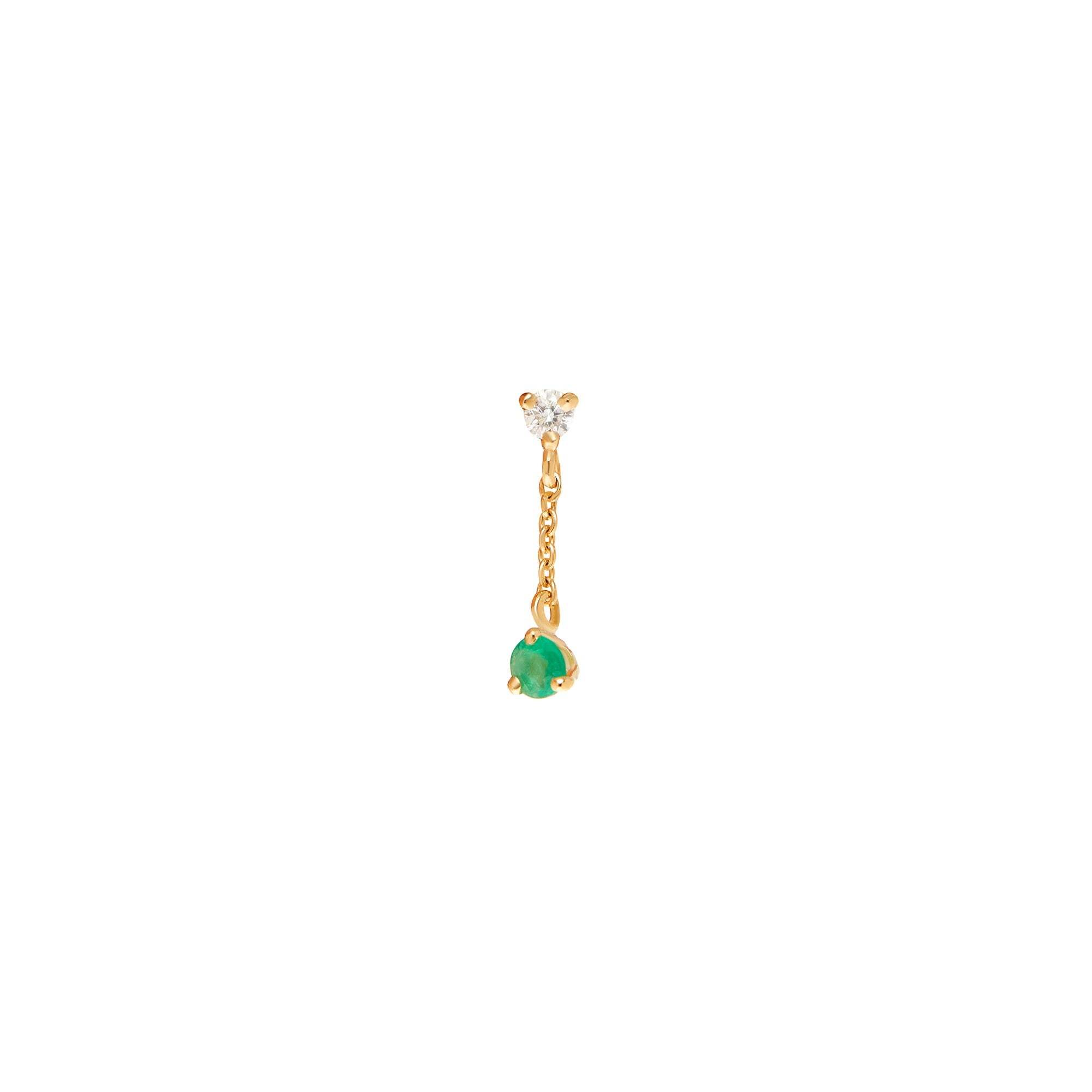 viva la vika моносерьга shiny star earring VIVA LA VIKA Моносерьга Emerald and Diamond Chain Earring