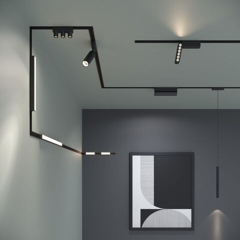 Магнитный трековый светильник Elektrostandard Flat Magnetic 85096/01 черный