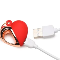 Красное ожерелье с подвеской-вибратором 10X Vibrating Silicone Heart Necklace - 