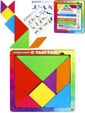 Головоломка деревянная Танграм ГЛ00013 разноцветный