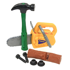 Набор инструментов в чемодане"Помогаю папе"с аккумулятором, 8 предметов