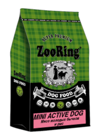 ZooRing Mini Active Dog МЯСО МОЛОДЫХ БЫЧКОВ 10 кг