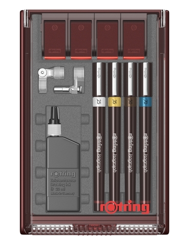 Набор изографов Rotring Comfort Set  0.25 / 0.35 / 0.5 / 0.7 mm / аксессуары (S0202940)