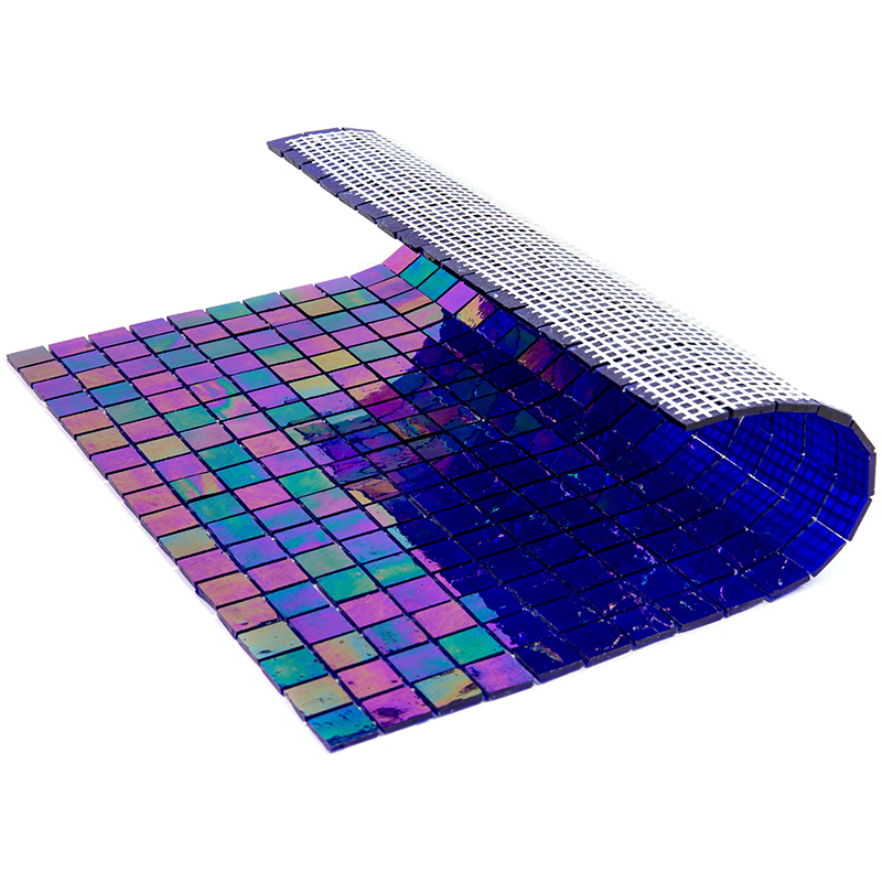 SM38 Мозаика одноцветная чип 15 стекло Alma Mono Color фиолетовый темный квадрат глянцевый перламутр