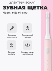 Электрическая зубная щетка Xiaomi MiJia T100 Pink (Розовый)