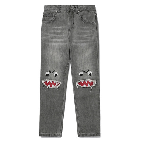 Джинсы Stella McCartney Kids Shark Face Ripped Skinny