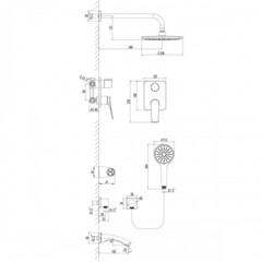 Смеситель для ванны и душа встраиваемый Lemark Bronx - LM3722BL