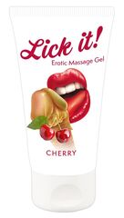 Лубрикант на водной основе Lick it! Cherry с ароматом вишни - 50 мл. - 