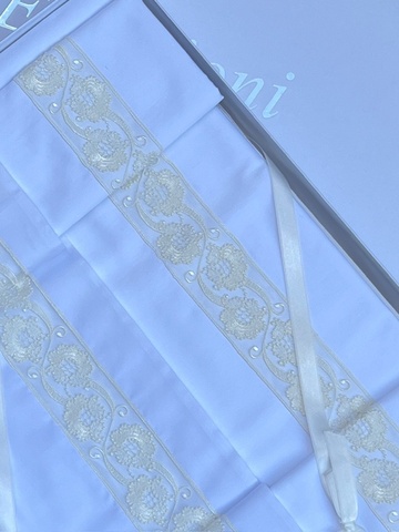 Постельное белье 2 спальное евро Emozioni Italiane Penelope белое