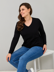 Лонгслив ЛНкл-080/черный-пунктир