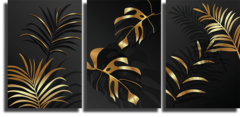 Модульная картина "Триптих золотых листьев"