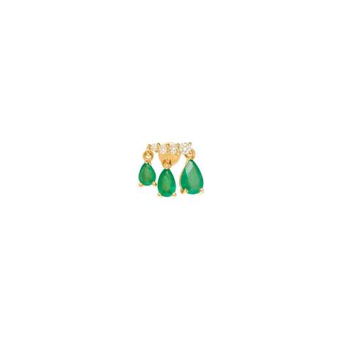 Emerald Drops Earring with Diamonds