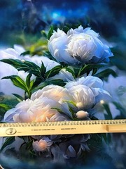 Кулирка Белый пион купон 77см 180г/м ш180см компакт Пенье