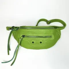 Сумка кросс-боди из натуральной кожи цвета лайм
