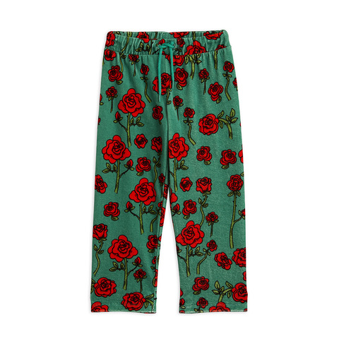 Брюки Mini Rodini Roses Velour Green