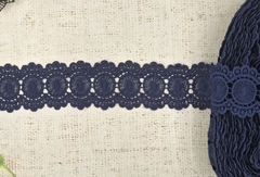 Кружево плетеное, ш. 5 см, тёмно-синий