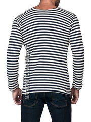 Купить настоящую тельняшку - Магазин тельняшек.ру 8-800-700-93-18Тельняшка летняя ВМФ (темно-синяя/суровая полоса) ГОСТ Минобороны ИНТЕРЛОК в Магазине тельняшек