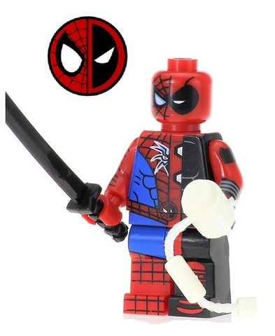 Супергерой минифигурка Дэдпул Паук — Superhero minifigure Deadpool Spider